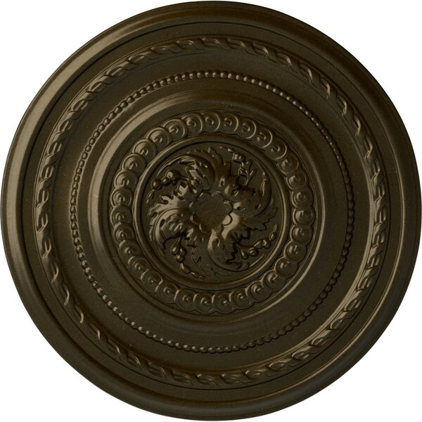 Ekena Millwork Pearl Ceiling Medallion (Fits Canopies up to 1 7/8"), Hand-Painted Green Gold, 26 1/4"OD x 1 1/2"P CM26PEGGS - main